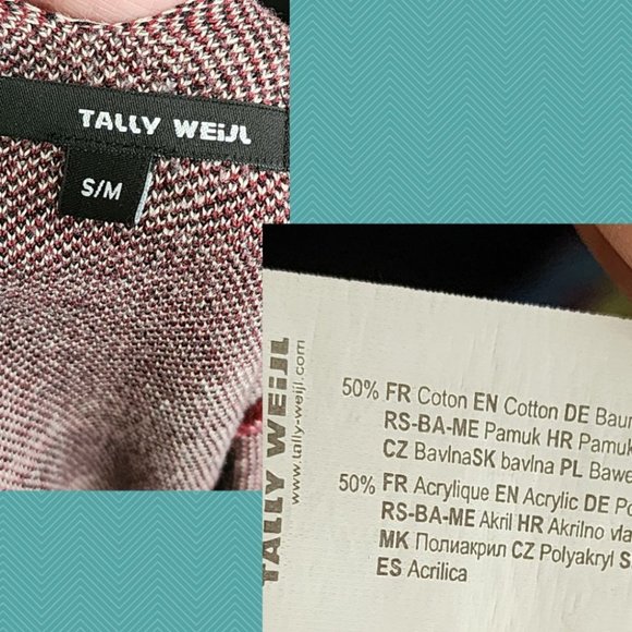 Tally Weijl Burgundy Aztec Printed Open Front Poncho Cardigan - Picture 4 of 4